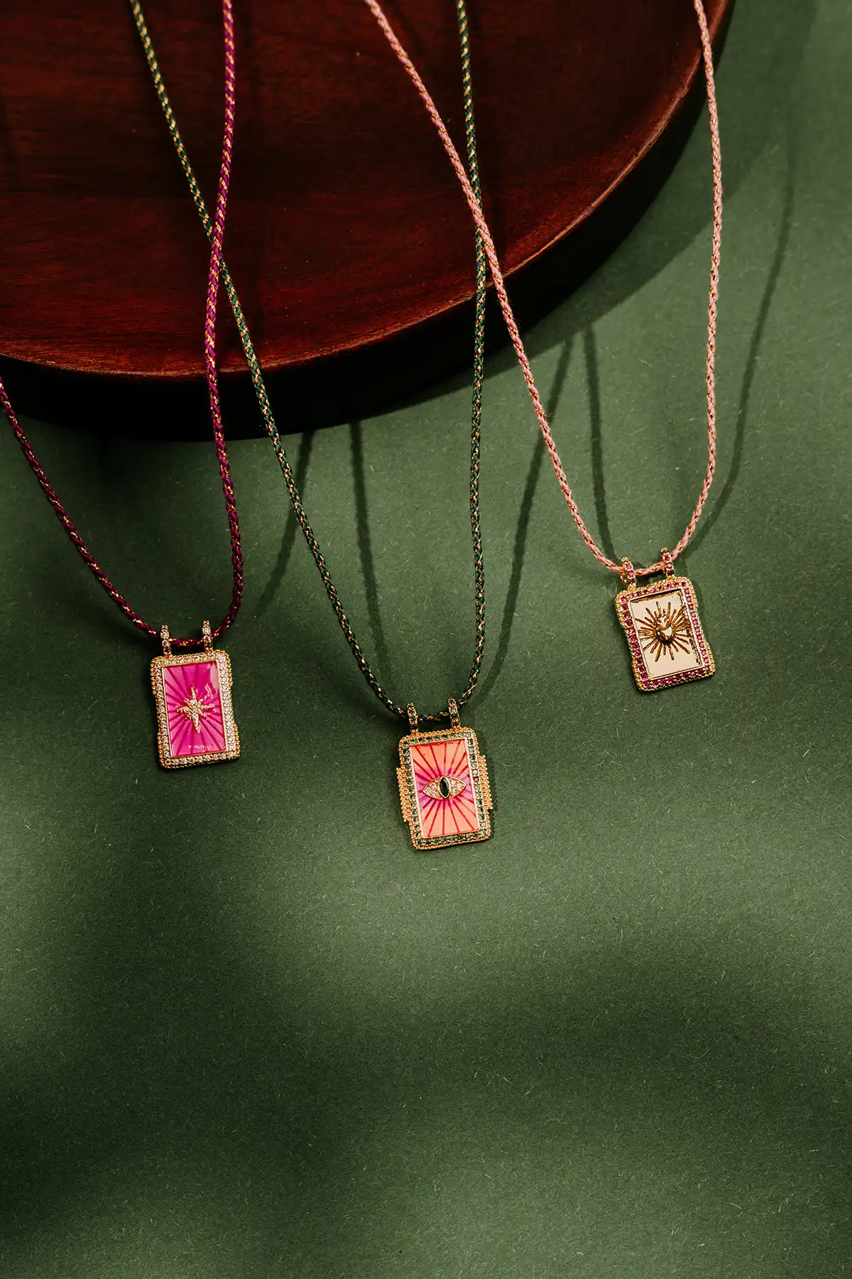 Ketting Rectangle Eye - Groen/Lichtgroen